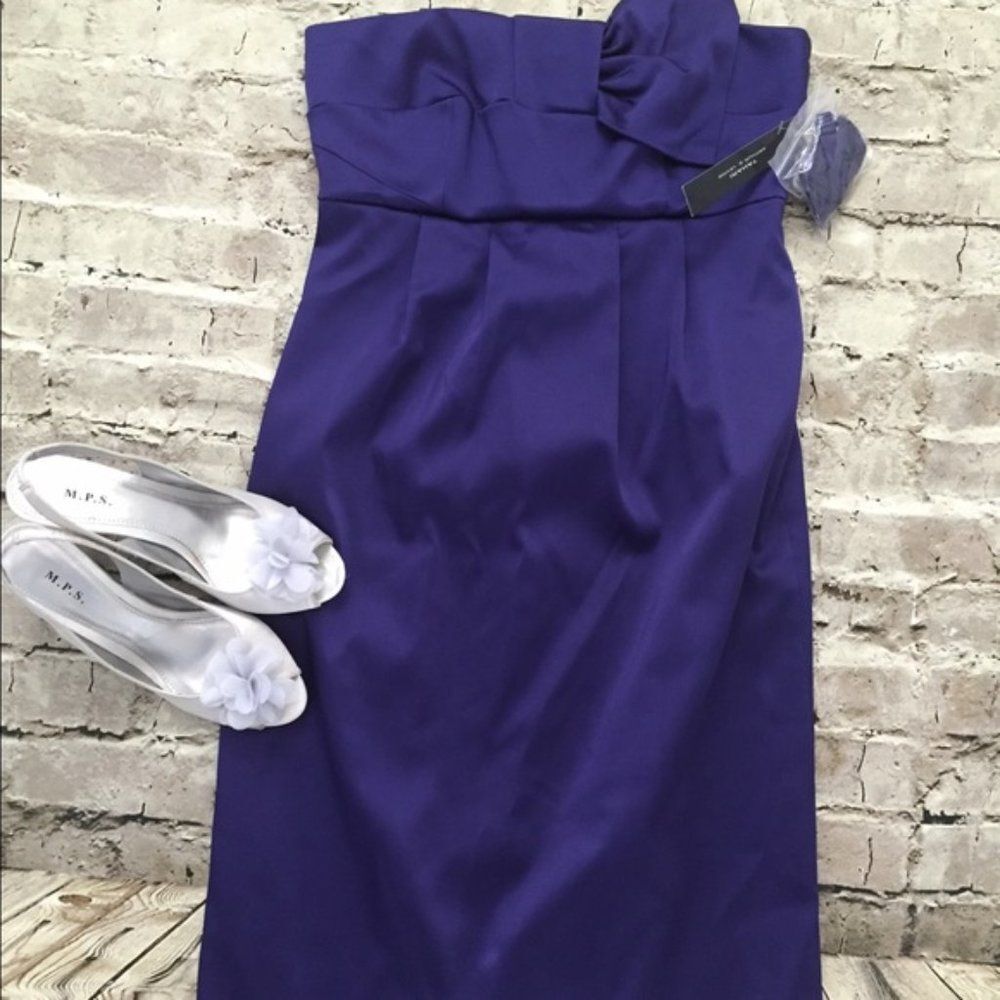 Tahari Arthur S. Levine Elie Tahari Purple Strapless Cocktail Dress Size 4 NWT